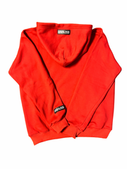 RED -3 RUBBER PATCH UNFAZED HOODIE